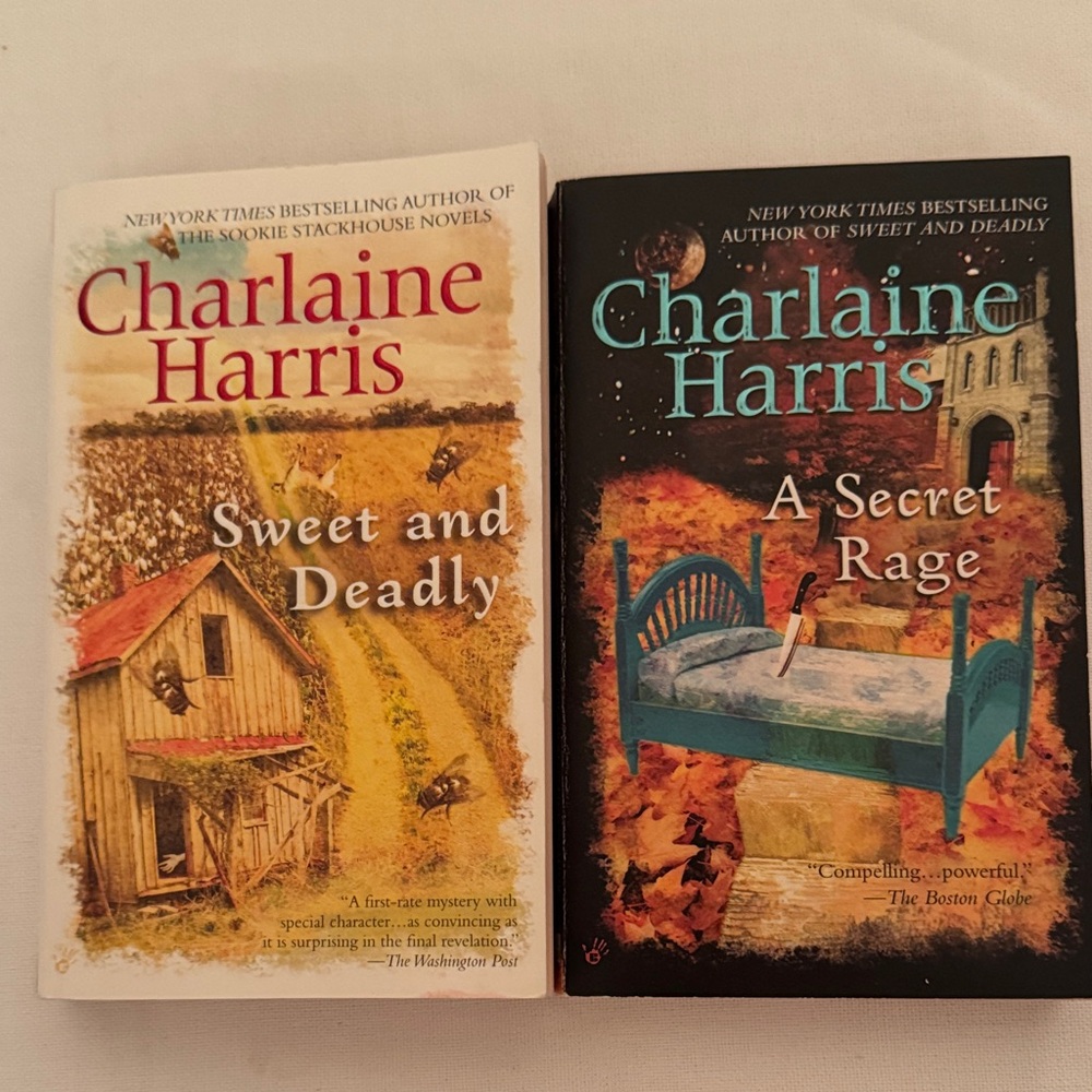 Charlaine Harris Paperback Book Bundle - Sweet and Deadly & A Secret Rage